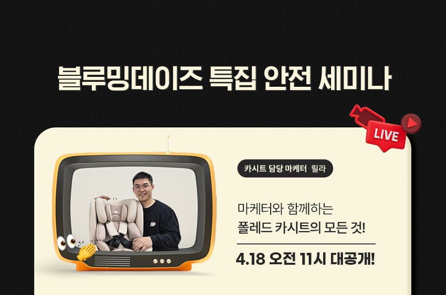 [블루밍데이즈] 봄나들이 카시트/카시트ACC 특가전!