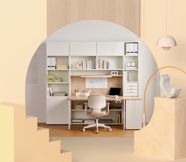 한샘 티오 멀티 단독책상 세트5단 159cm