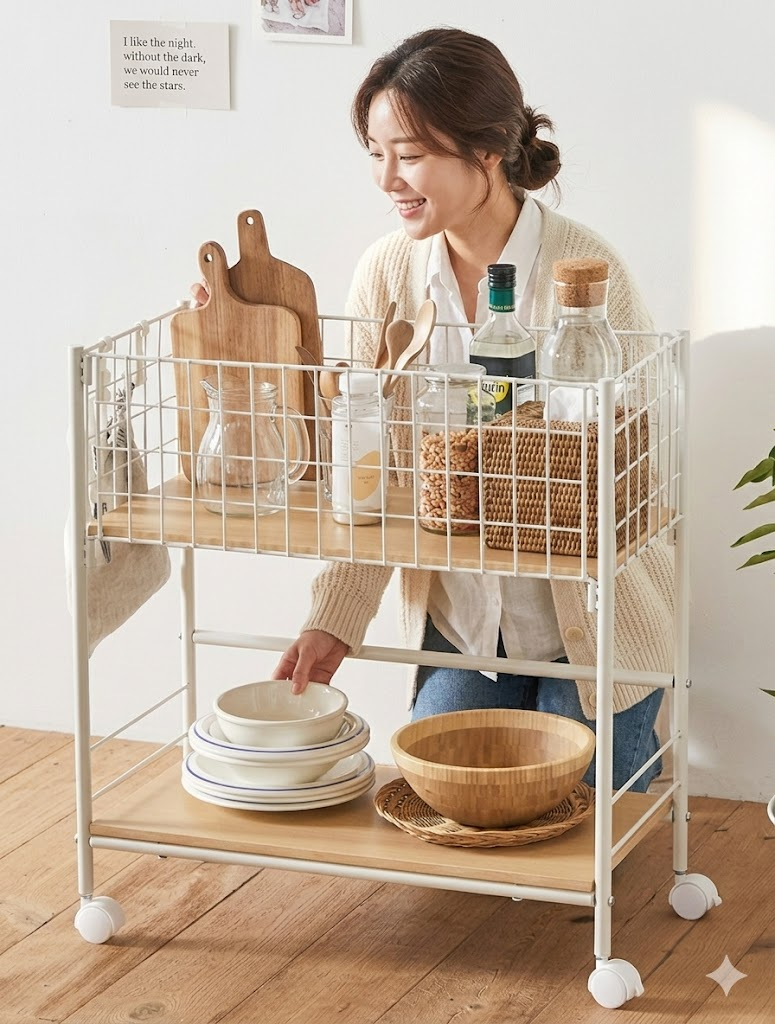 룸앤홈 덴트롤리 라떼바스켓